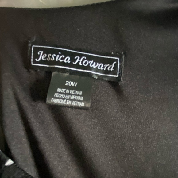 Jessica Howard Black White Polka Dot Ruffle Dress with Pockets Size 20W - Picture 7 of 7